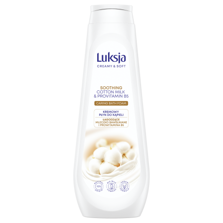 Luksja Creamy & Soft Kremowy płyn do kąpieli Mleczko bawełniane i Prowitamina B5 900 ml